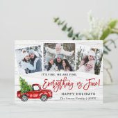 Moderne Alles is fijn kerstfeest 3 foto Feestdagenkaart (Staand voorkant)