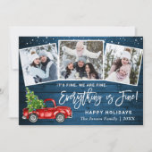 Moderne Alles is fijn kerstfeest 3 foto Feestdagenkaart (Voorkant)