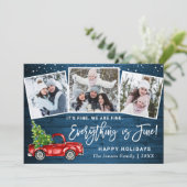 Moderne Alles is fijn kerstfeest 3 foto Feestdagenkaart (Staand voorkant)