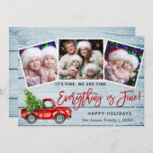 Moderne Alles is fijn kerstfeest 3 foto Feestdagenkaart (Voorkant / Achterkant)