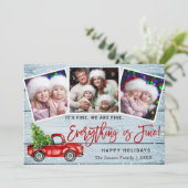 Moderne Alles is fijn kerstfeest 3 foto Feestdagenkaart (Staand voorkant)