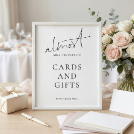 Moderne Almost Mrs Kaarten Cadeaus Bord Bruiloft Poster