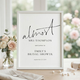 Moderne Almost Mrs Welkom bij Bruidsfeest Poster