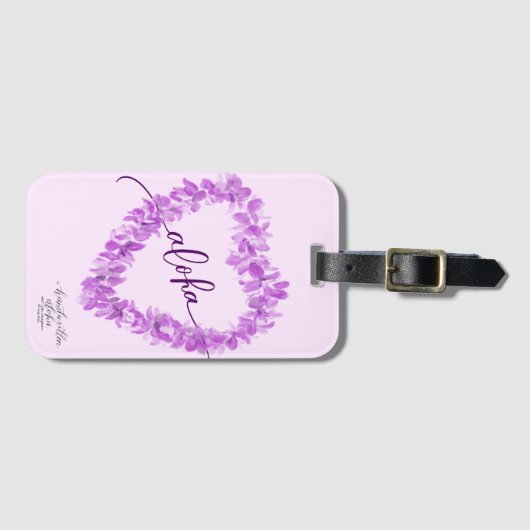 Moderne Aloha-Orchidee Lei Bagage Label (Voorkant (horizontaal))