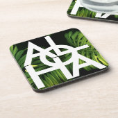 Moderne Aloha Palm Hawaï Eiland Sfeer Bier Onderzetter (Linkerzijde)