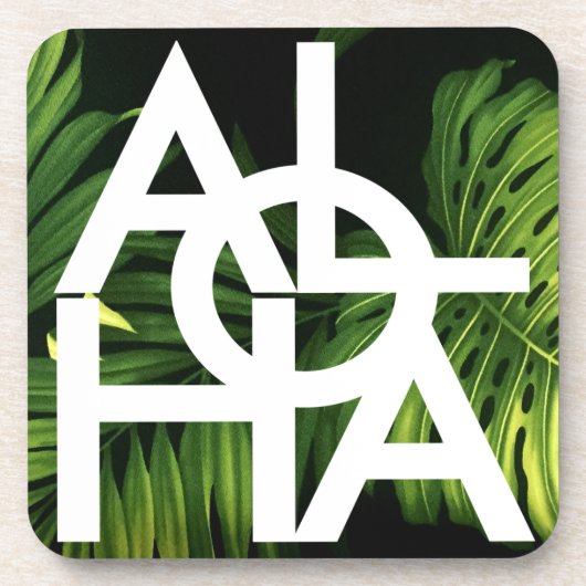 Moderne Aloha Palm Hawaï Eiland Sfeer Bier Onderzetter (Voorkant)