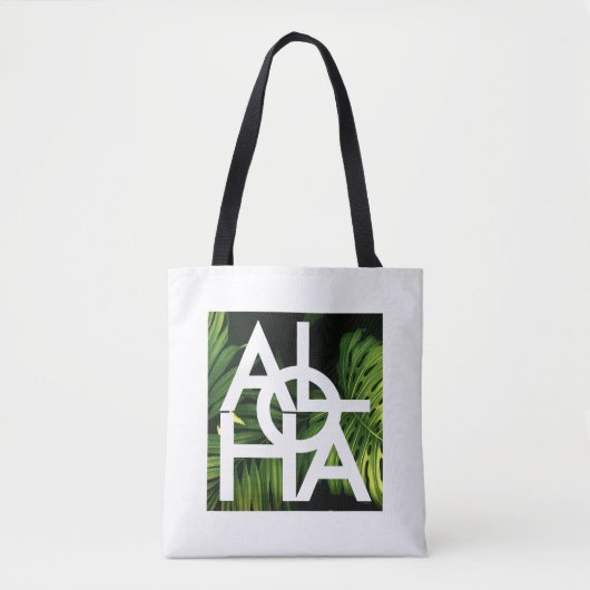 Moderne Aloha Palm Hawaï Eiland Sfeer Tote Bag (Voorkant)