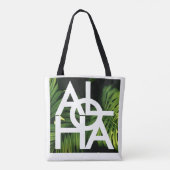 Moderne Aloha Palm Hawaï Eiland Sfeer Tote Bag (Achterkant)