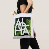 Moderne Aloha Palm Hawaï Eiland Sfeer Tote Bag (Dichtbij)