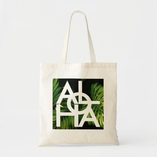 Moderne Aloha Palm Hawaii Eiland Sfeer Tote Bag (Voorkant)