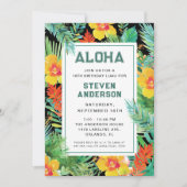 Moderne Aloha Tropische Luau Verjaardag Kaart (Voorkant)