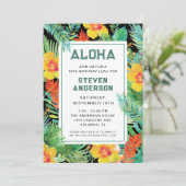 Moderne Aloha Tropische Luau Verjaardag Kaart (Staand voorkant)