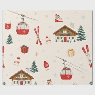 Moderne Alpen Après-Ski Kerst Warme Winter Crea Cadeaupapier