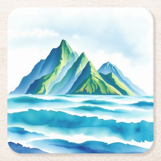 Moderne Alpen Aquarel Onderzetters (Voorkant)