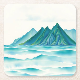 Moderne Alpen Watercolor Onderzetters