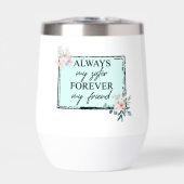 Moderne 'Altijd mijn zus' Quote Waterfles (Voorkant)