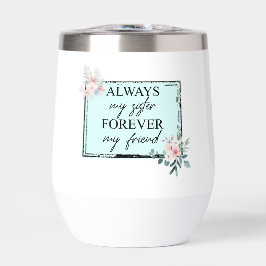 Moderne 'Altijd mijn zus' Quote Waterfles