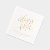 Moderne Always And Forever Script Bruiloft Folie Servetten (Links)