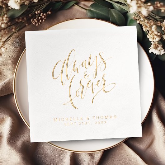 Moderne Always And Forever Script Bruiloft Folie Servetten