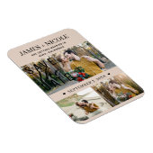 Moderne Amandelbisque Save the Date Wedding 3 Foto Magneet (Rechterzijde)