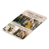 Moderne Amandelbisque Save the Date Wedding 3 Foto Magneet (Linkerzijde)