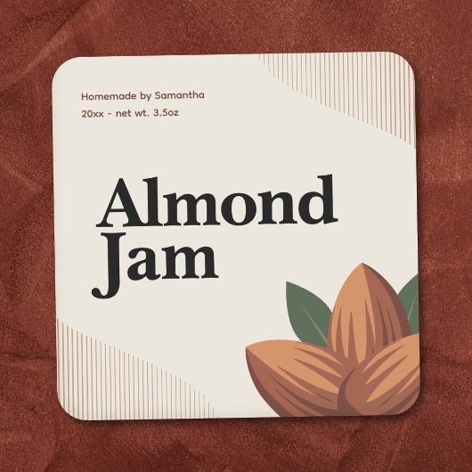 Moderne amandeljam label sticker 