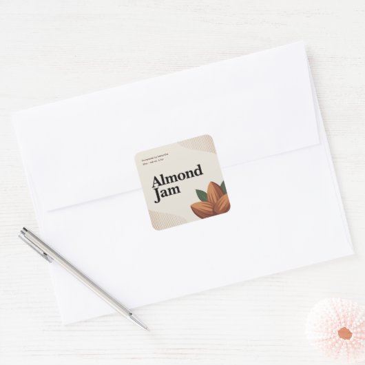 Moderne amandeljam label sticker (Envelop)