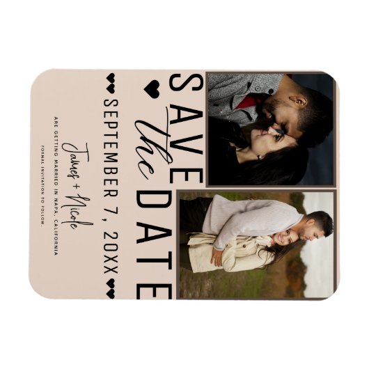 Moderne Amandelmoskee Bewaar de datum 2 Foto Bruil Magneet (Horizontaal)