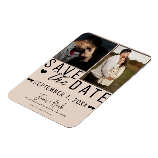 Moderne Amandelmoskee Bewaar de datum 2 Foto Bruil Magneet (Linkerzijde)