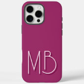 Moderne Amarant Monogram Initiaal Letters Modern Case-Mate iPhone Case (Achterkant)