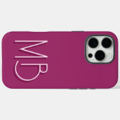Moderne Amarant Monogram Initiaal Letters Modern Case-Mate iPhone Case (Achterkant (horizontaal))