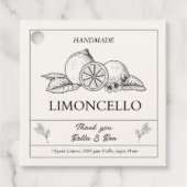 Moderne ambachtelijke citroen bruiloft Limoncello  Bedankjes Labels (Voorkant)