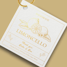 Moderne ambachtelijke citroen bruiloft Limoncello Bedankjes Labels