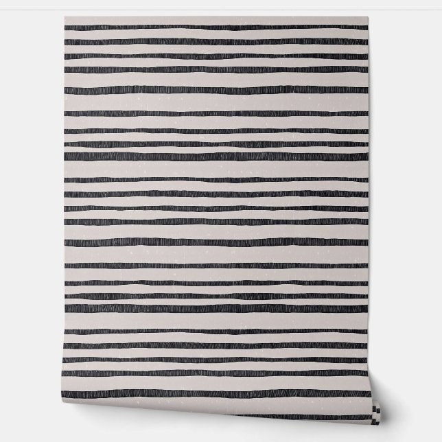 Moderne ambachtsman: gedurfde zwarte strepen behang (Afrollen)