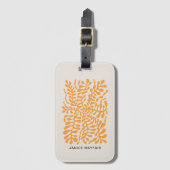 Moderne amberkleurige Abstracte geometrische botan Bagagelabel (Voorkant (verticaal))