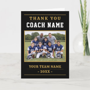 Moderne American Football Teamfoto Coach Bedankkaart