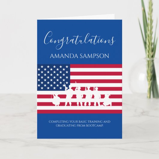 Moderne American Personalized Army Afstuderen Card Kaart (Voorkant)