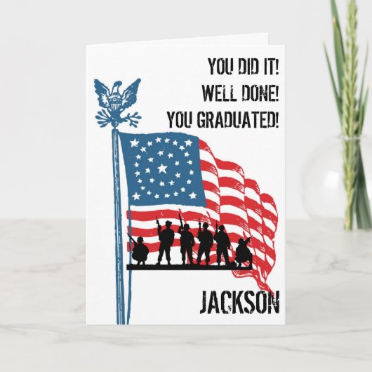 Moderne American Personalized Army Afstuderen Card Kaart (Voorkant)