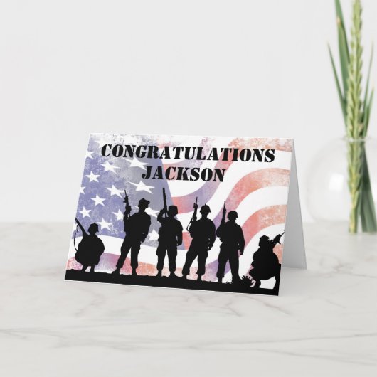 Moderne American Personalized Army Afstuderen Card Kaart (Voorkant)