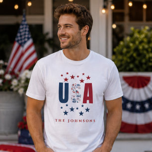 Moderne Amerikaanse familiereis gepersonaliseerde T-shirt