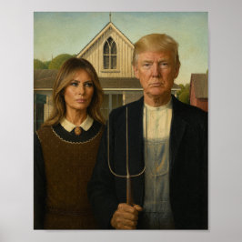 Moderne Amerikaanse gotiek - Trump & Melania-parod Poster