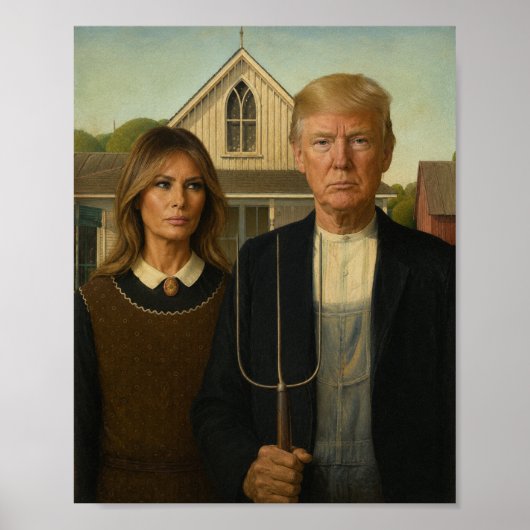 Moderne Amerikaanse gotiek - Trump & Melania-parod Poster (Voorkant)