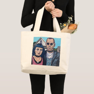 Moderne Amerikaanse gotische kunst - geïnspireerd Grote Tote Bag