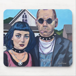 Moderne Amerikaanse gotische kunst - geïnspireerd Muismat