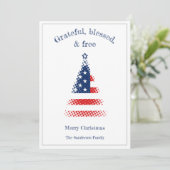 Moderne Amerikaanse kerstboom Feestdagenkaart (Staand voorkant)