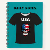 Moderne Amerikaanse krant Notitieboek (Voorkant)