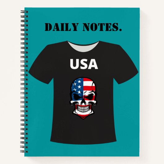 Moderne Amerikaanse krant Notitieboek (Voorkant)