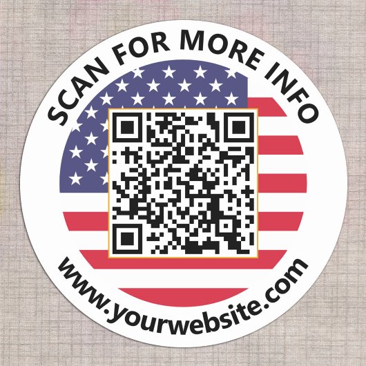 Moderne Amerikaanse QR Code Sticker American Flag