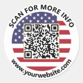 Moderne Amerikaanse QR Code Sticker American Flag (Voorkant)