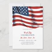Moderne Amerikaanse Vlag 4 Juli Feest Kaart (Voorkant)
